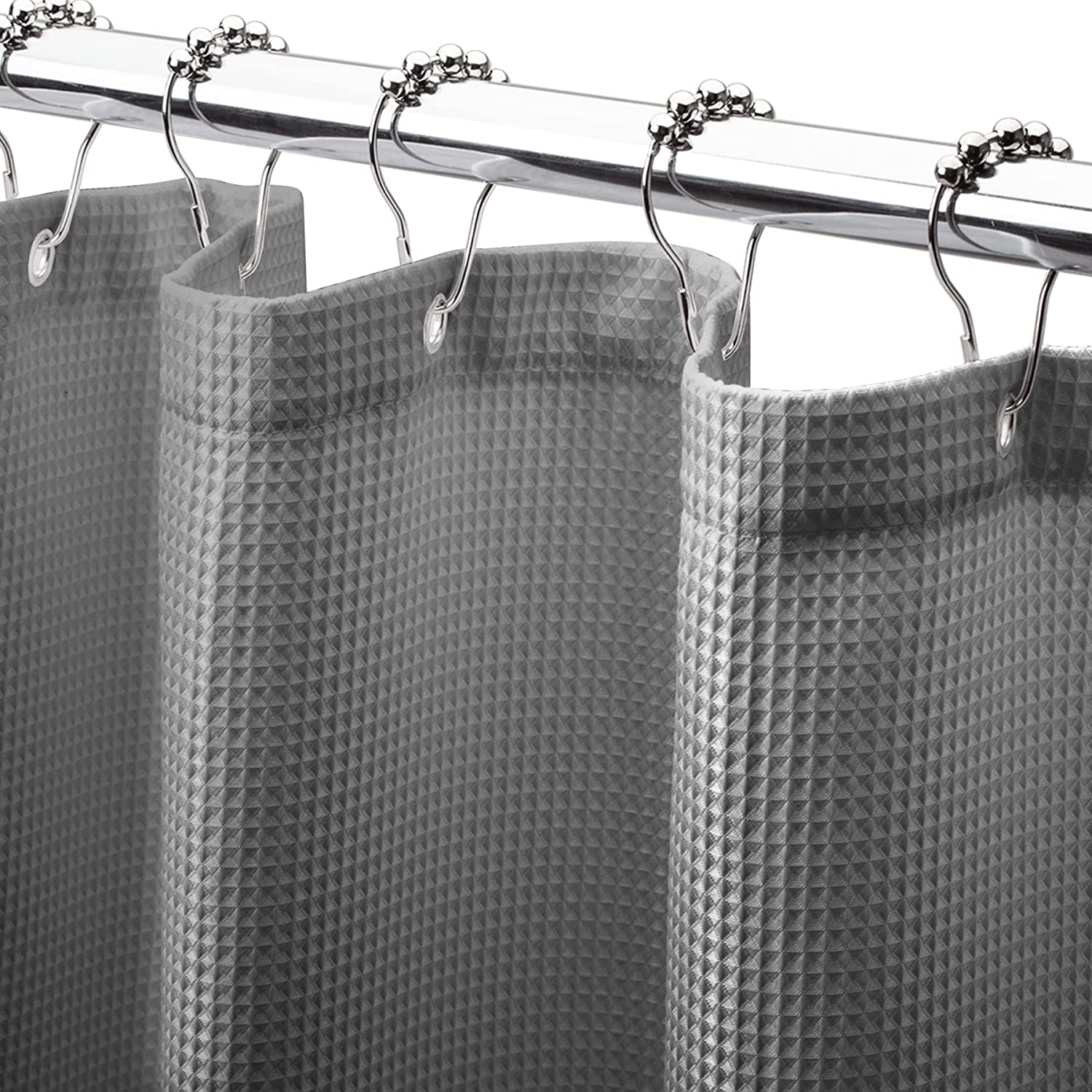 Luxury Waffle Shower Curtain with Heavy-Duty Fabric | Elegant Design for Moisture Resistance and Easy Care 0