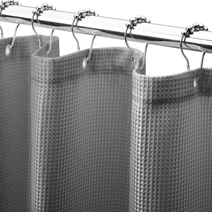 Luxury Waffle Shower Curtain with Heavy-Duty Fabric | Elegant Design for Moisture Resistance and Easy Care 0