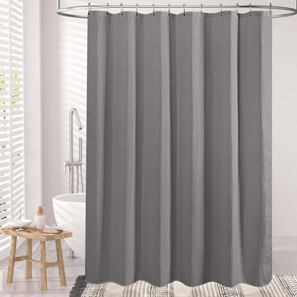 Luxury Waffle Shower Curtain with Heavy-Duty Fabric | Elegant Design for Moisture Resistance and Easy Care 3