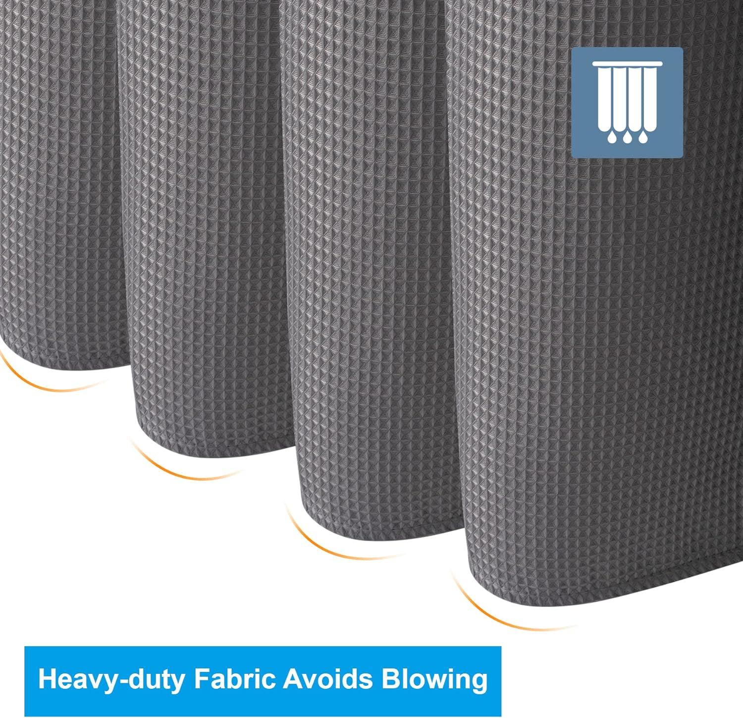 Luxury Waffle Shower Curtain with Heavy-Duty Fabric | Elegant Design for Moisture Resistance and Easy Care 5
