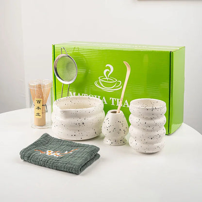 Matcha Tea Set Bamboo Whisk Ceramic Accessories Complete Kit 1