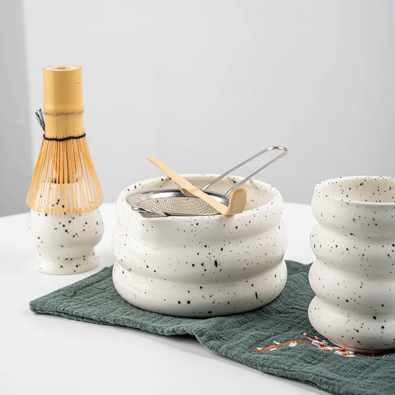 Matcha Tea Set Bamboo Whisk Ceramic Accessories Complete Kit 2