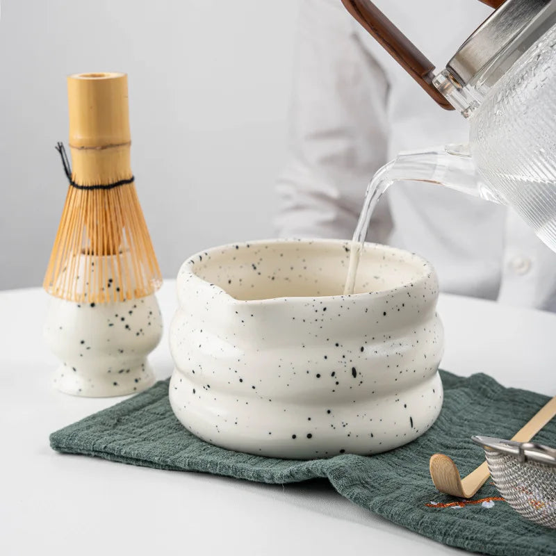 Matcha Tea Set Bamboo Whisk Ceramic Accessories Complete Kit 3