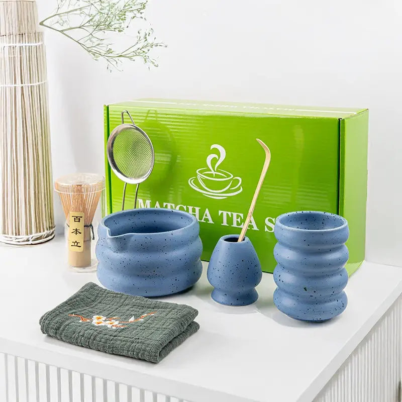 Matcha Tea Set Bamboo Whisk Ceramic Accessories Complete Kit 7