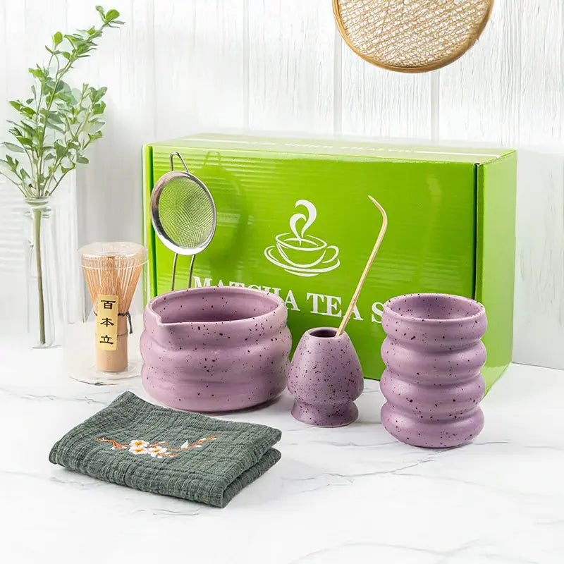 Matcha Tea Set Bamboo Whisk Ceramic Accessories Complete Kit 8