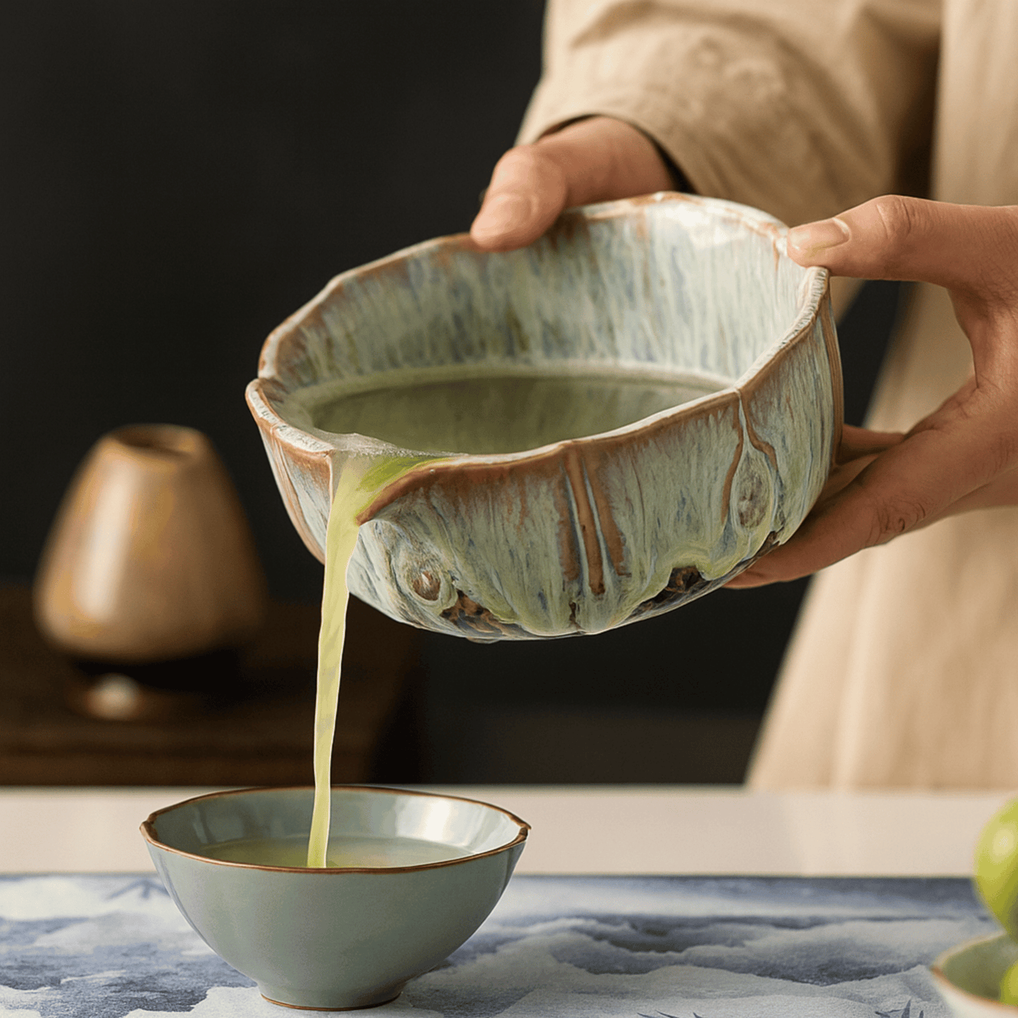 Matcha Tea Set Ceramic Bowl Bamboo Tools Elegant Preparation 3
