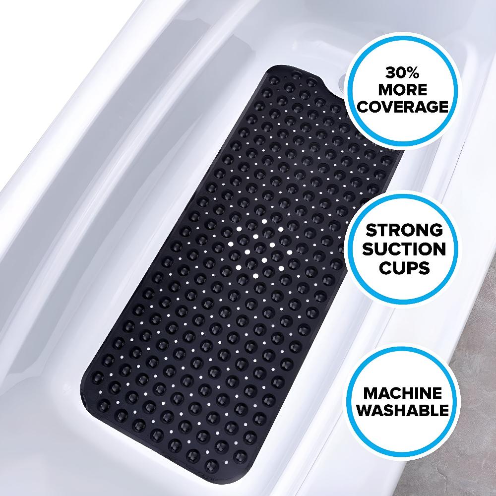 Max Grip | Non-Slip Bathtub Mat with 200 Suction Cups | Safe Showering for All Ages 7