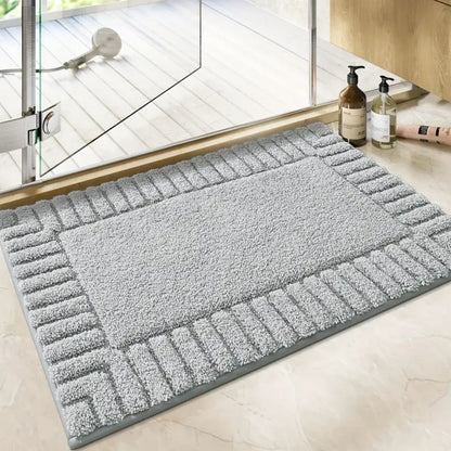 Minimalist Collection | Non-Slip Bath Rug Mat with Soft Flocked Surface | Quick-Drying Comfort for Safety and Style 0