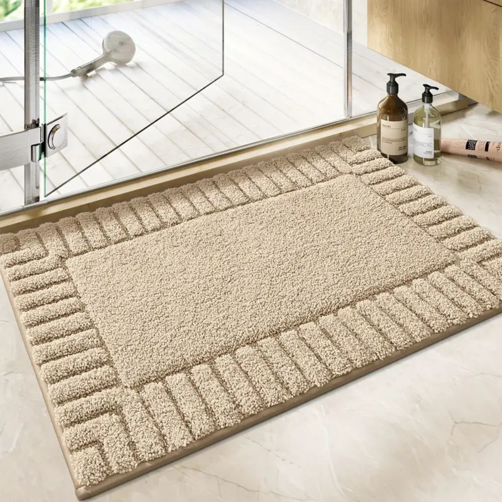 Minimalist Collection | Non-Slip Bath Rug Mat with Soft Flocked Surface | Quick-Drying Comfort for Safety and Style 1
