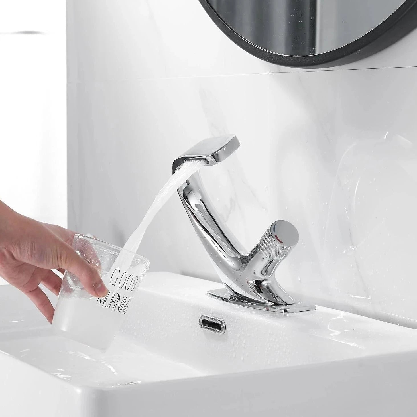 Modern Waterfall Bathroom Sink Faucet with Easy Installation | Elegant Design for Spa-Like Experience 12