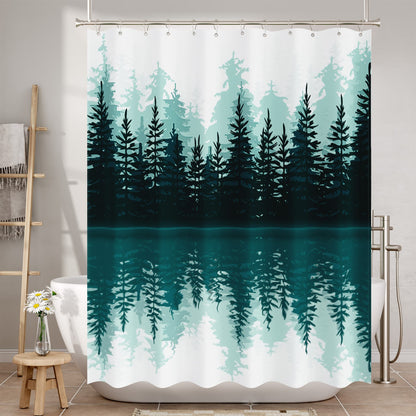 Nature's Touch | Forest Shower Curtain with Unique Artwork & Water-Repellent Fabric for Easy Maintenance 1