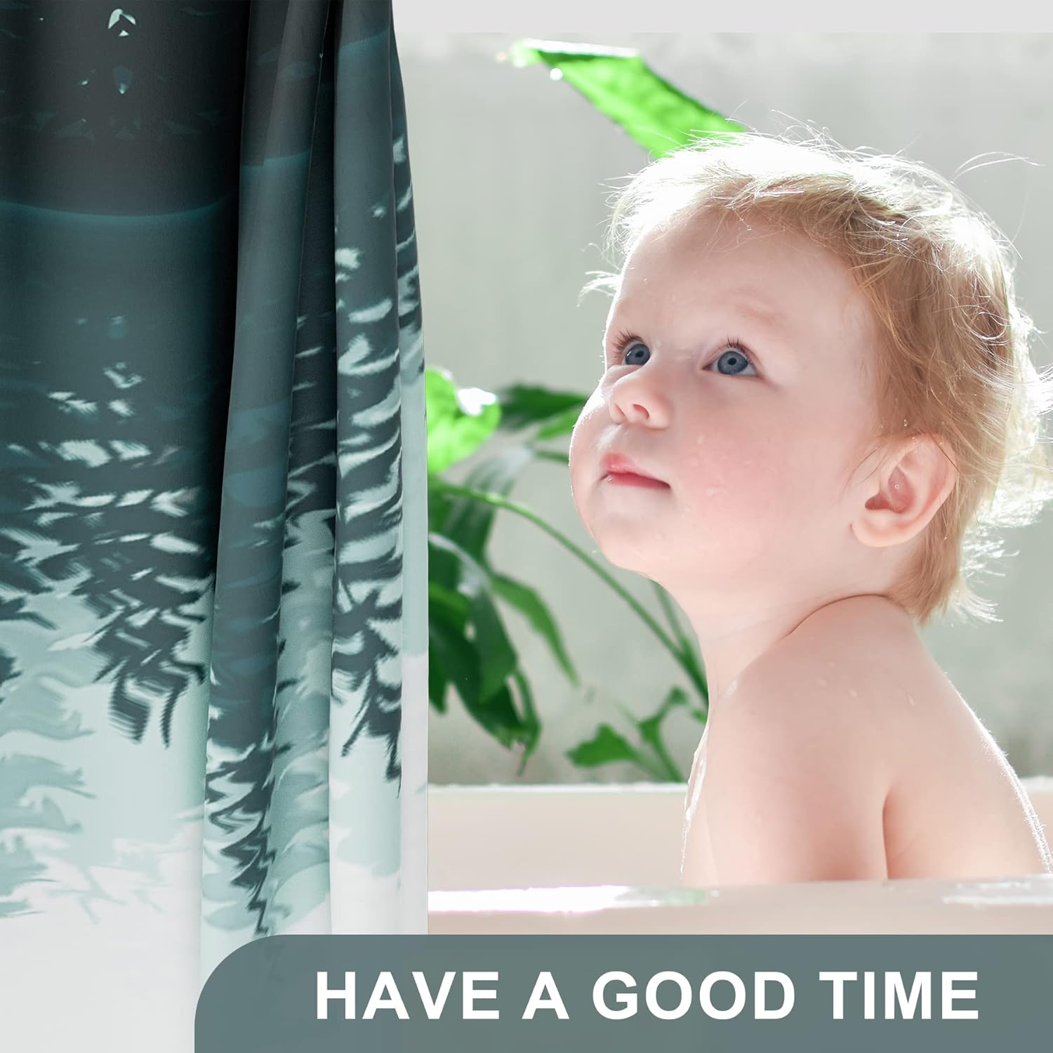 Nature's Touch | Forest Shower Curtain with Unique Artwork & Water-Repellent Fabric for Easy Maintenance 3