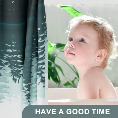 Nature's Touch | Forest Shower Curtain with Unique Artwork & Water-Repellent Fabric for Easy Maintenance 3
