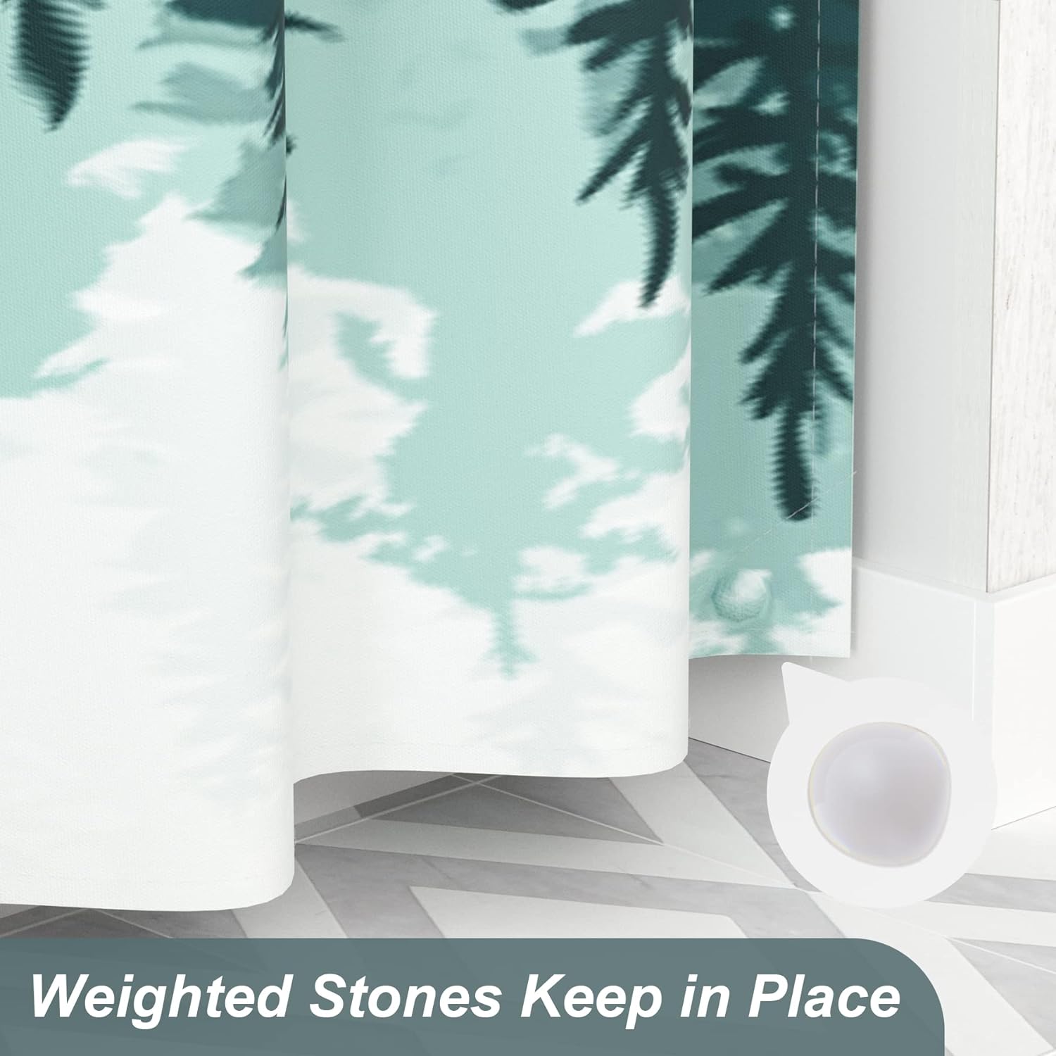 Nature's Touch | Forest Shower Curtain with Unique Artwork & Water-Repellent Fabric for Easy Maintenance 6