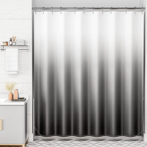 Ombre Shower Curtain with Unique Designer Patterns | Water-Repellent Fabric for Easy Maintenance 0