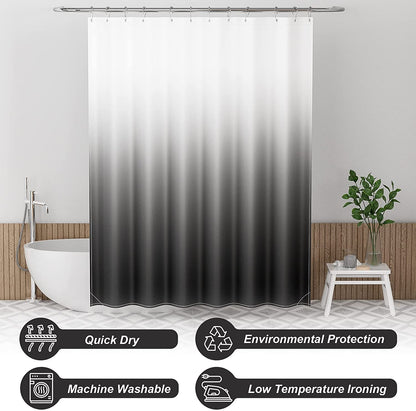 Ombre Shower Curtain with Unique Designer Patterns | Water-Repellent Fabric for Easy Maintenance 3