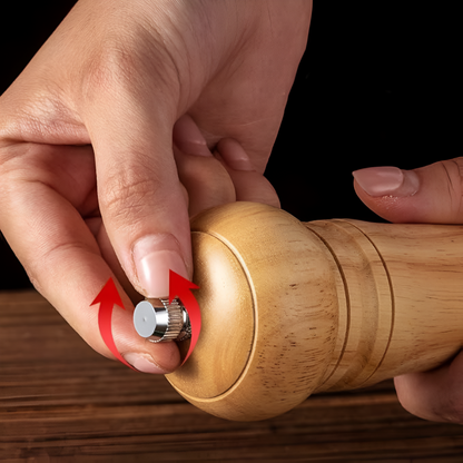 Pepper Grinder Natural Oak Adjustable Coarseness for Fresh Spices 1