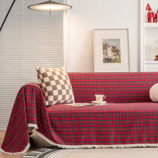 Plaid Sofa Cover Microfiber Blend Stylish Protection for Furniture 0