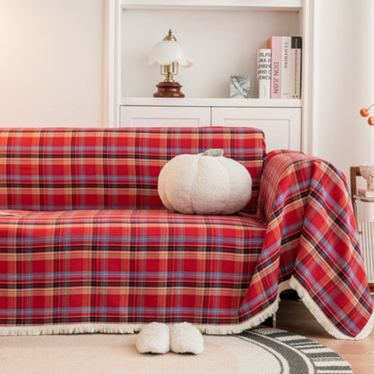 Plaid Sofa Cover Microfiber Blend Stylish Protection for Furniture 10