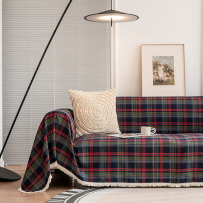 Plaid Sofa Cover Microfiber Blend Stylish Protection for Furniture 8