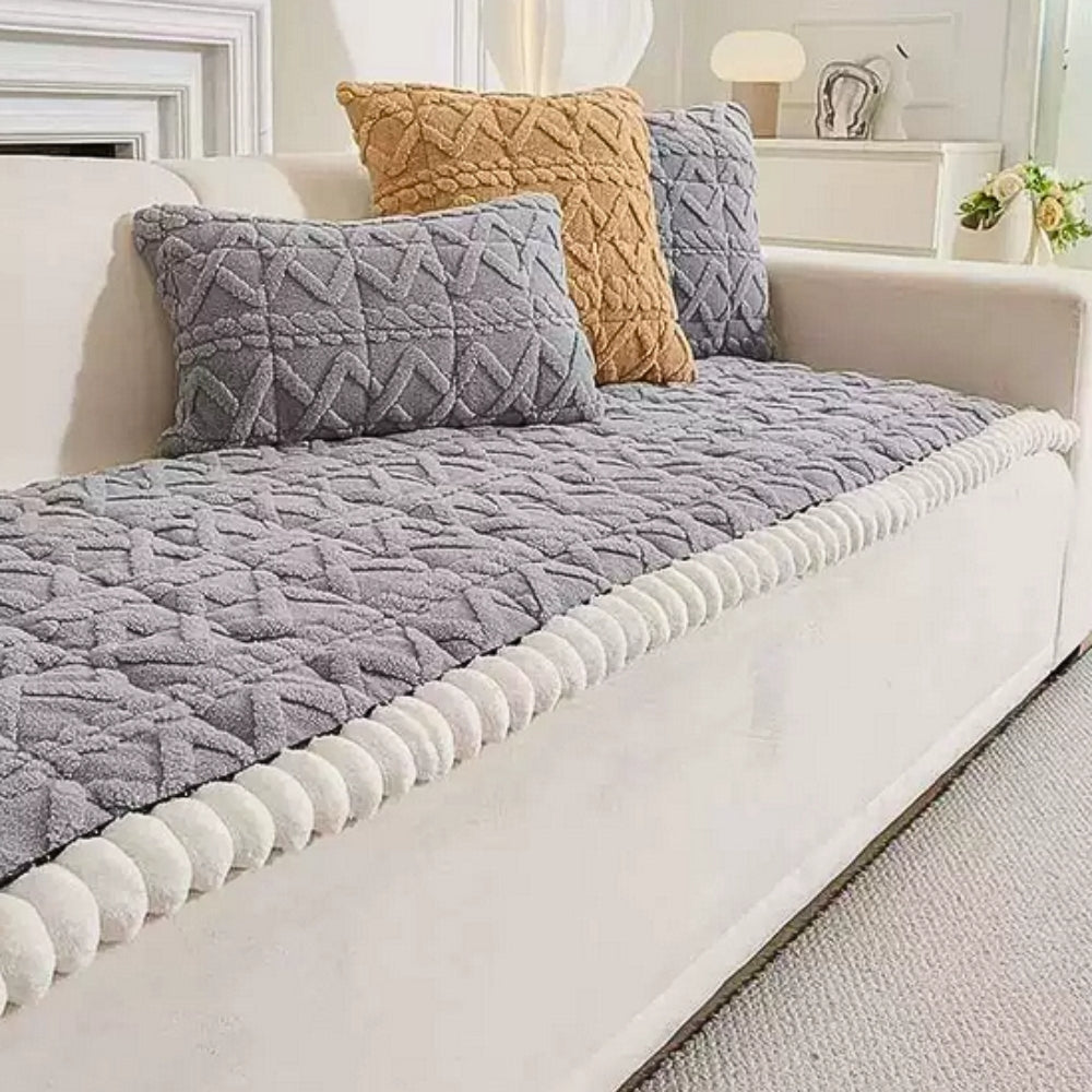 Plush Sofa Protector Cover Soft Microfiber Durable Comfort 3
