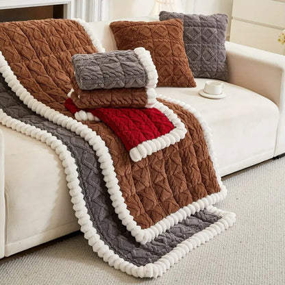 Plush Sofa Protector Cover Soft Microfiber Durable Comfort 4