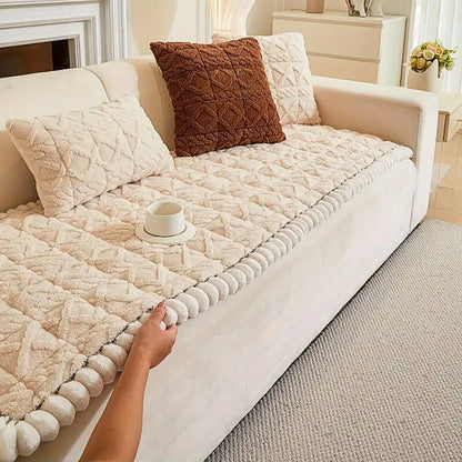 Plush Sofa Protector Cover Soft Microfiber Durable Comfort 5