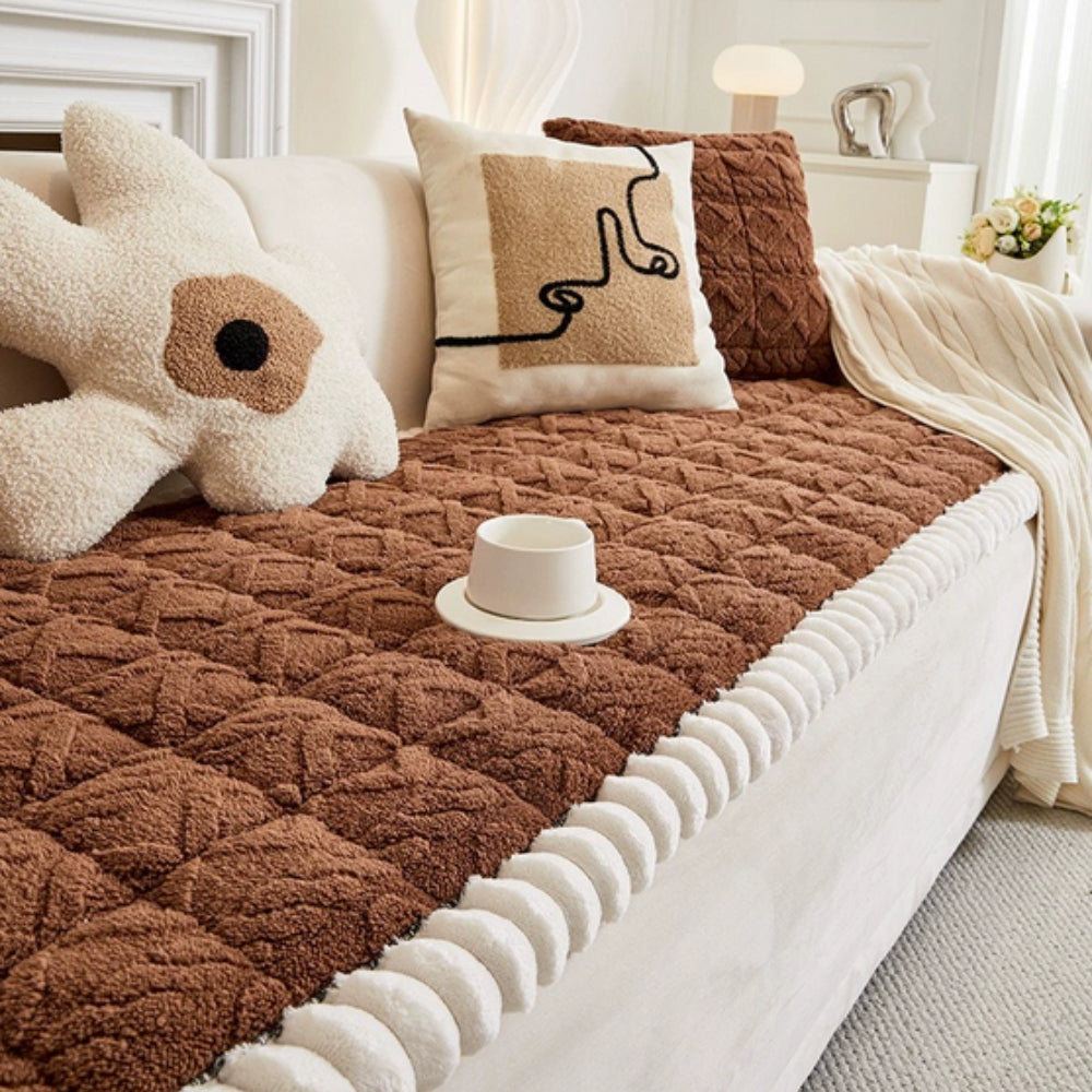 Plush Sofa Protector Cover Soft Microfiber Durable Comfort 8