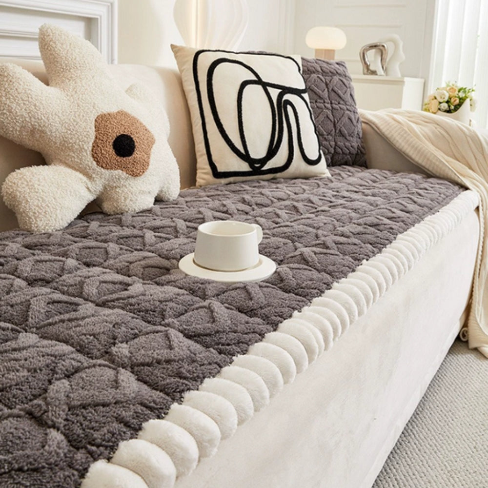 Plush Sofa Protector Cover Soft Microfiber Durable Comfort 9