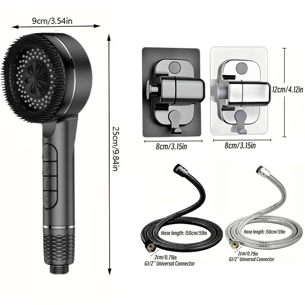 Premium Handheld Shower Head with 4 Modes & One-Key Water Stop | High-Pressure Shower Head with Hose for Luxurious Shower Experience 5