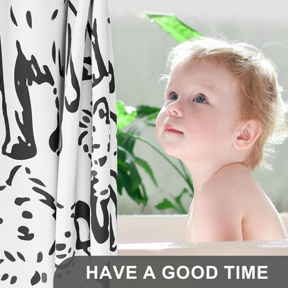 Puppy Shower Curtain Set with 12 Rust-Resistant Rings | Unique Hand-Illustrated Design for Fun Bathroom Decor 3