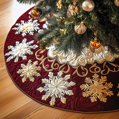 Quilted Tree Skirt Classic Design Durable Holiday Decor 0