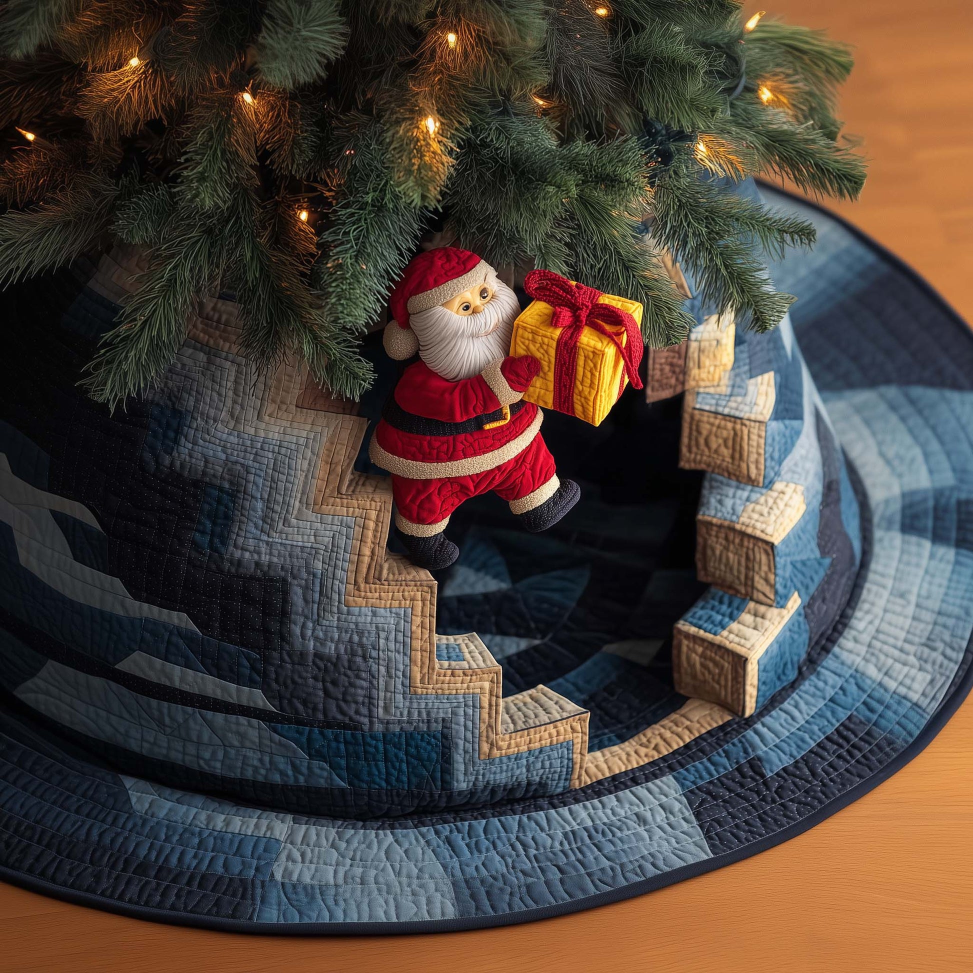Quilted Tree Skirt Classic Design Durable Holiday Decor 0