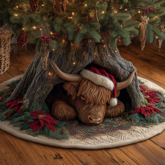 Quilted Tree Skirt Classic Design Durable Holiday Decor 0