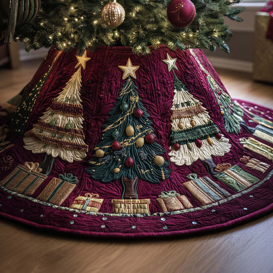 Quilted Tree Skirt Classic Design Durable Holiday Decor 0