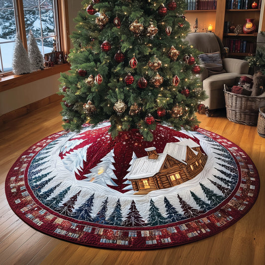 Quilted Tree Skirt Classic Design Durable Material Holiday Decor 0