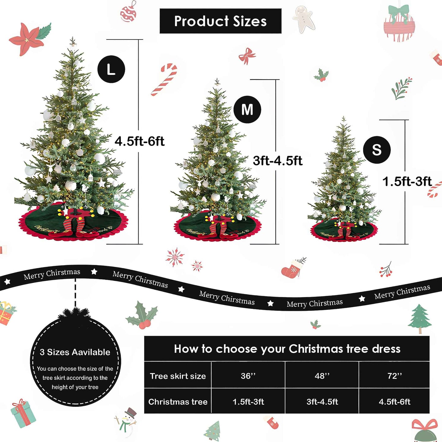 Quilted Tree Skirt Classic Design Durable Material Holiday Decor 1