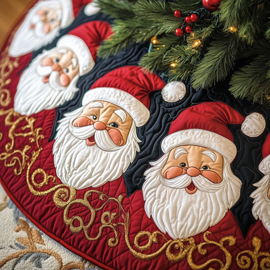 Quilted Tree Skirt Holiday Decor Durable Cotton-Poly Blend 0