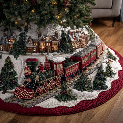 Quilted Tree Skirt Holiday Decor Durable Elegant Design 0