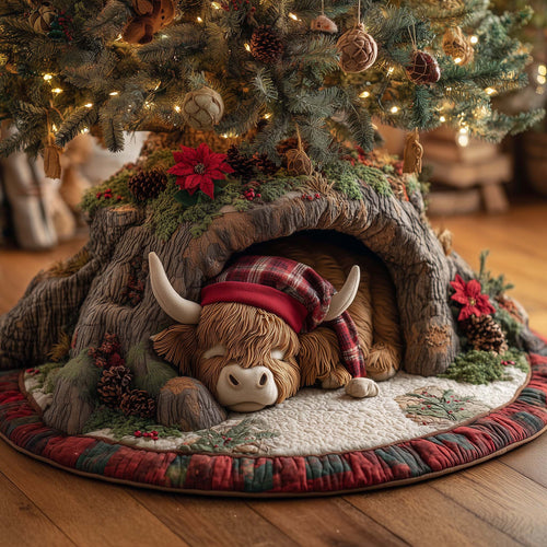 Quilted Tree Skirt Holiday Decor Durable Elegant Design 0