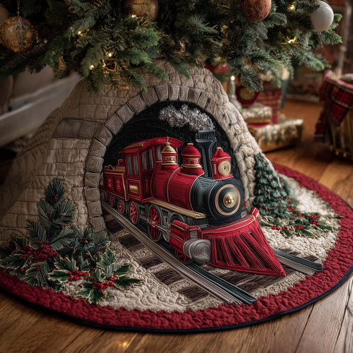 Quilted Tree Skirt Holiday Decor Durable Elegant Design 0