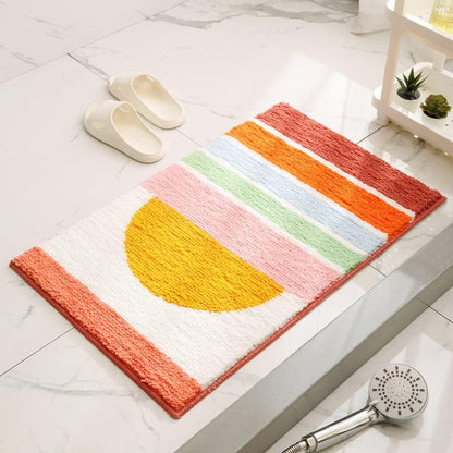Rainbow Sunset | Non-Slip Bath Mat with Plush Microfiber for Safety and Comfort 2