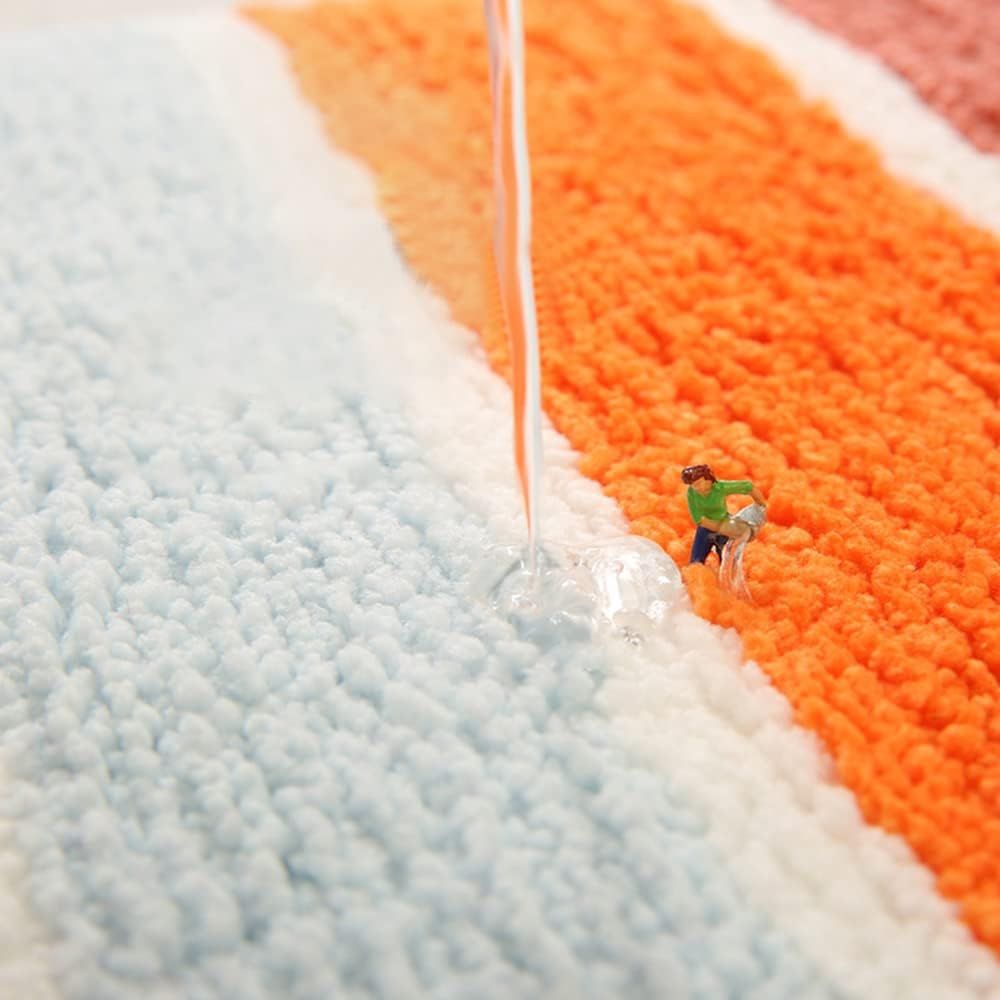 Rainbow Sunset | Non-Slip Bath Mat with Plush Microfiber for Safety and Comfort 4
