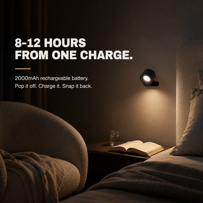 Reading Lamp 360° Adjustable Brightness Magnetic Cordless Design 4