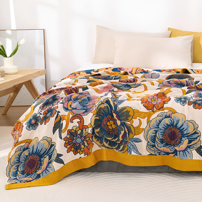 Reversible Floral Blanket | Ultra-Soft Cotton | Versatile All-Season Use 0
