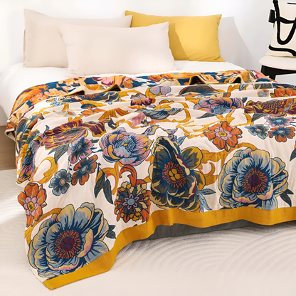 Reversible Floral Blanket | Ultra-Soft Cotton | Versatile All-Season Use 1