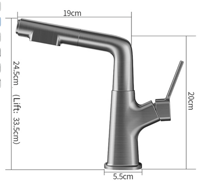 Pull-Out Bathroom Faucet Brass