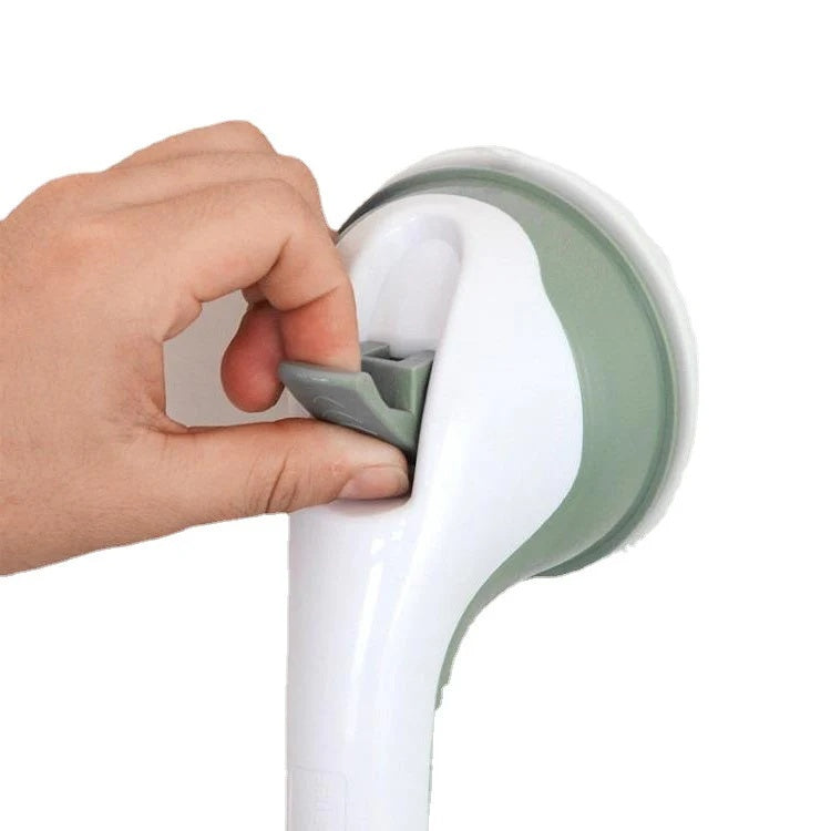 12-inch white grab bar suction mount for bathtub or shower