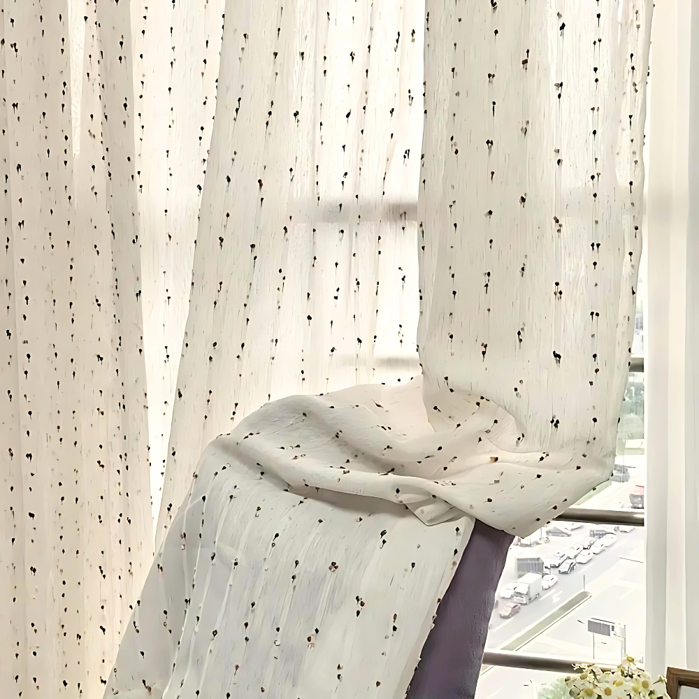 Sheer Curtain Rainbow Tulle Semi-Sheer Easy Install Cheerful Design 1
