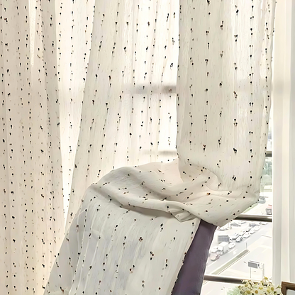Sheer Curtain Rainbow Tulle Semi-Sheer Easy Install Cheerful Design 1
